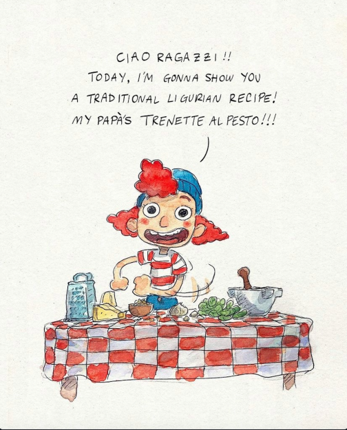 Le trenette al pesto de Luca